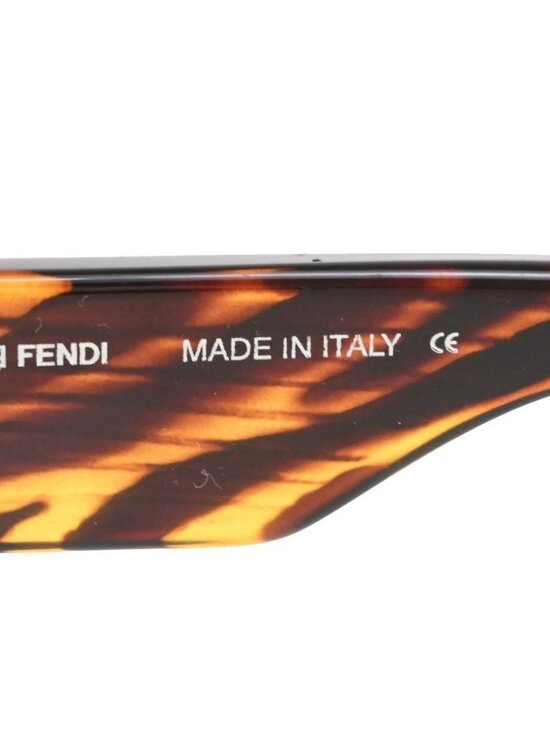 FENDI FF Logo Sunglasses Eye Wear Plastic Metal Brown Italy main image 7